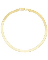 Italian Silver - Piazza Di Spagna 14K Over Herringbone Chain Anklet - Lyst