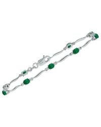 Gemstones - 1.59 Ct. Tw. Diamond & Emerald Bracelet - Lyst