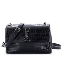 Saint Laurent - Croc-Embossed Leather West Hollywood Shoulder Bag Small (Authentic Pre-Loved) - Lyst