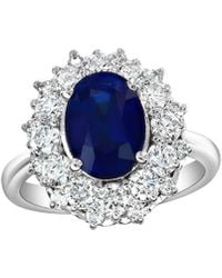 Jewels by Viomo - 14K 4.28 Ct. Tw. Diamond & Sapphire Double Halo Ring - Lyst