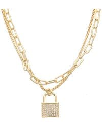 Juvell - 18k Plated Cz Link Necklace - Lyst