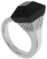 Gucci - 18K 0.50 Ct. Tw. Diamond & Onyx Chiodo Ring (Authentic Pre-Owned) - Lyst