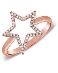 Sabrina Designs - 14k Rose Gold 0.14 Ct. Tw. Diamond Star Ring - Lyst