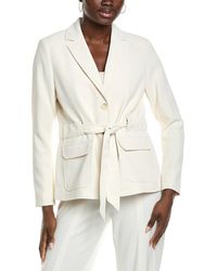 Kenneth Cole - Belted Patch Pocket Jacket - Lyst
