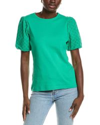 Jones New York - Eyelet Sleeve T-Shirt - Lyst