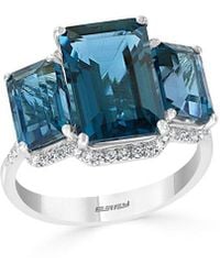Effy Fine Jewelry - 14K 8.72 Ct. Tw. Diamond & London Topaz Ring - Lyst