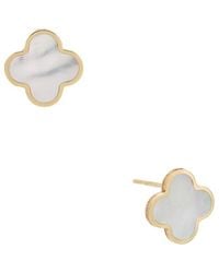 Sabrina Designs - 14K Mother-Of-Pearl Clover Studs - Lyst