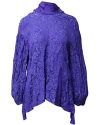 Chloé - Crinkled Flower Jacquard Lavalliere Blouse, Size Fr, (Authentic Pre- Loved) - Lyst