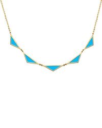 Italian Gold - 14K 5 Station Triangle Necklace - Lyst