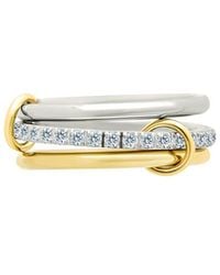 Sterling Forever - Cz Edda Statement Linked Stacking Ring Set - Lyst