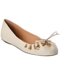 Chloé - Charms Leather Ballerina Flat - Lyst
