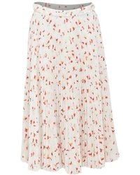 Prada - Silk Allover Abstract Floral Print Pleated Skirt, Size It (Authentic Pre-Loved) - Lyst