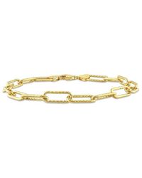 Italian Silver - 18K Over Paperclip Chain Bracelet - Lyst