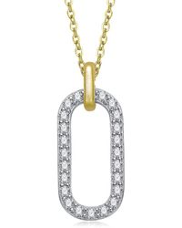 Rachel Glauber - 14K Plated Cz Drop Pendant - Lyst