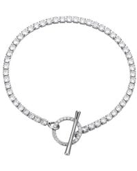 Adornia - Plated Crystal Toggle Tennis Bracelet - Lyst