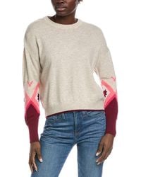 Brodie Cashmere - Fairisle Sleeve Wool & Cashmere-Blend Sweater - Lyst