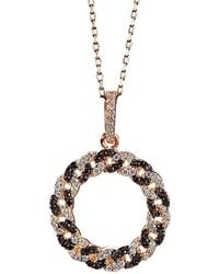 Suzy Levian CZ Jewelry - Suzy Levian Rose Gold Vermeil Cz Pendant Necklace - Lyst