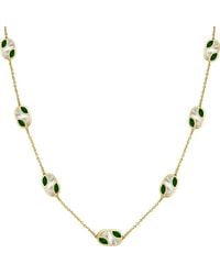 Italian Gold - 14K Gemstone Station Layered Necklace - Lyst