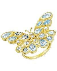 Nina Zhou Jewelry - 14K 3.45 Ct. Tw. Diamond & Aquamarine Cocktail Ring - Lyst