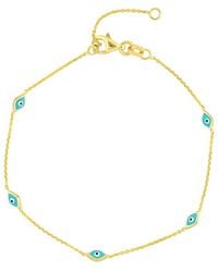 HAWLEY ST - 14K Evil Eye Bracelet - Lyst