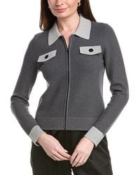 St. John - Zip Front Collared Jacket - Lyst