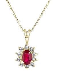 LEVARON - 14K 0.35 Ct. Tw. Diamond & Ruby Necklace - Lyst