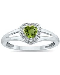 Gem Spark - 14K 0.51 Ct. Tw. Diamond & Peridot Ring - Lyst