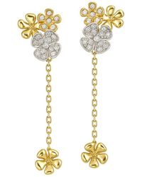 Jewels by Viomo - 14K 0.70 Ct. Tw. Diamond Two Tone Flower Drop Earrings - Lyst