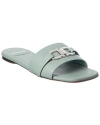 Ferragamo - Gancini Leather Flat Sandal - Lyst