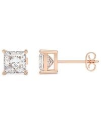 Lab Grown Diamonds - 14K Rose 2.00 Ct. Tw. Lab-Grown Diamond Earrings - Lyst