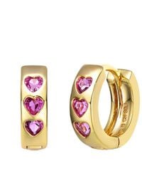 Rachel Glauber - 14k Plated Cz Heart Earrings - Lyst