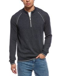 RAFFI - English Rib 1/4-Zip Mock Neck Sweater - Lyst