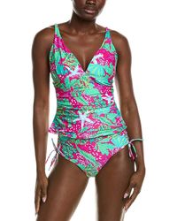 Stella Parker - 2Pc Draped Over The Shoulder Tankini Set - Lyst