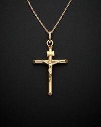 Italian Gold - 14K Crucifix Pendant Necklace - Lyst
