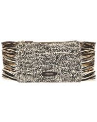 Poolside - Tropical Fringe Raffia Clutch - Lyst