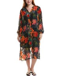 Johnny Was - Plus Renna Burnout Velvet Silk-Blend Shirtdress - Lyst