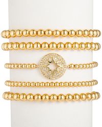 Eye Candy LA - 18k Plated Cz Crystal Northstar Stretch Bracelet - Lyst