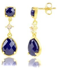 MaxColor - 18K Over 1.50 Ct. Tw. Sapphire Dangle Earrings - Lyst