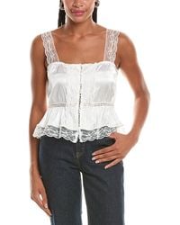 Alice + Olivia - Annabeth Embroidered Square Neck Crop Top - Lyst