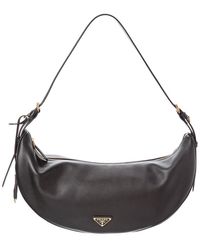 Prada - Demi-Lune Large Leather Hobo Bag - Lyst