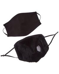 Adrienne Landau 2pc Face Warmer & Cloth Face Mask Set - Black