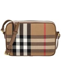 Burberry - Check Canvas & Leather Camera Bag - Lyst