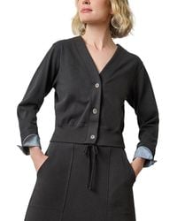 Lilla P - Rib Trim V-Neck Cardigan - Lyst