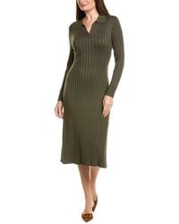 Sharagano - Long Sleeve Midi Dress - Lyst