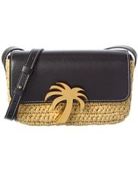 Palm Angels - Palm Bridge Raffia & Leather Crossbody - Lyst