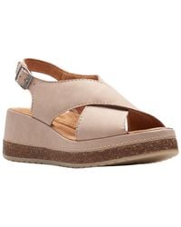 Clarks - Kassanda Step Nubuck Wedge Sandal - Lyst