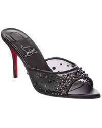 Christian Louboutin - Miss Z Degrastrass 85 Mesh & Leather Mule - Lyst