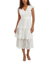 Kensie - Floral Lac Midi Dress - Lyst