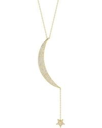 Sphera Milano - 14K Over Cz Moon Necklace - Lyst