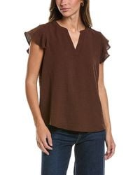 Adrianna Papell - Airflow Texture Flutter Sleeve Blouse - Lyst